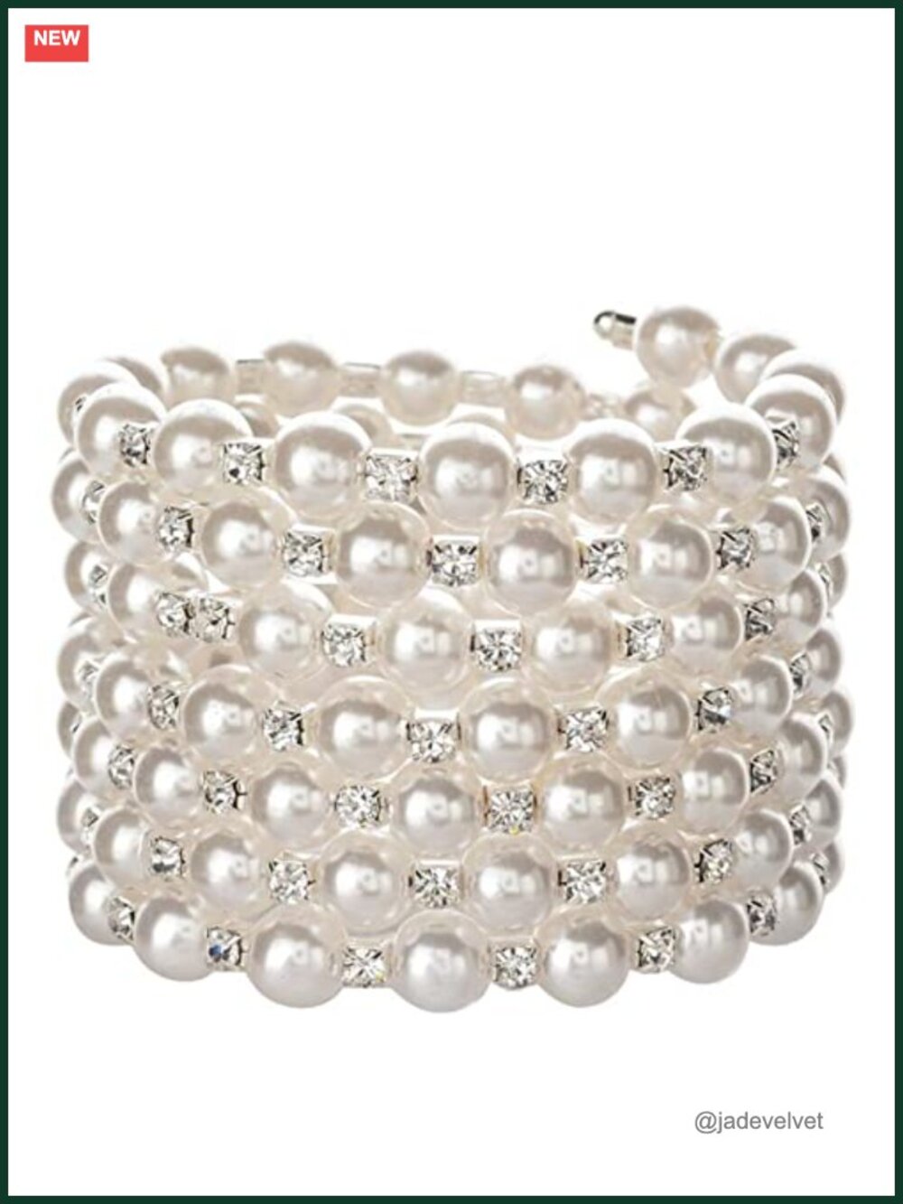 Multilayer Faux Pearl Crystal Stretch Bracelet Bangle for Women Wedding Costume